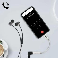 Adaptateur Audio Akashi USB-C Vers Jack 3,5 Prise En Charge Son Et Micro - Blanc -Musique recherchée. ada aka c2j 4