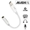 Adaptateur Audio Akashi USB-C Vers Jack 3,5 Prise En Charge Son Et Micro - Blanc