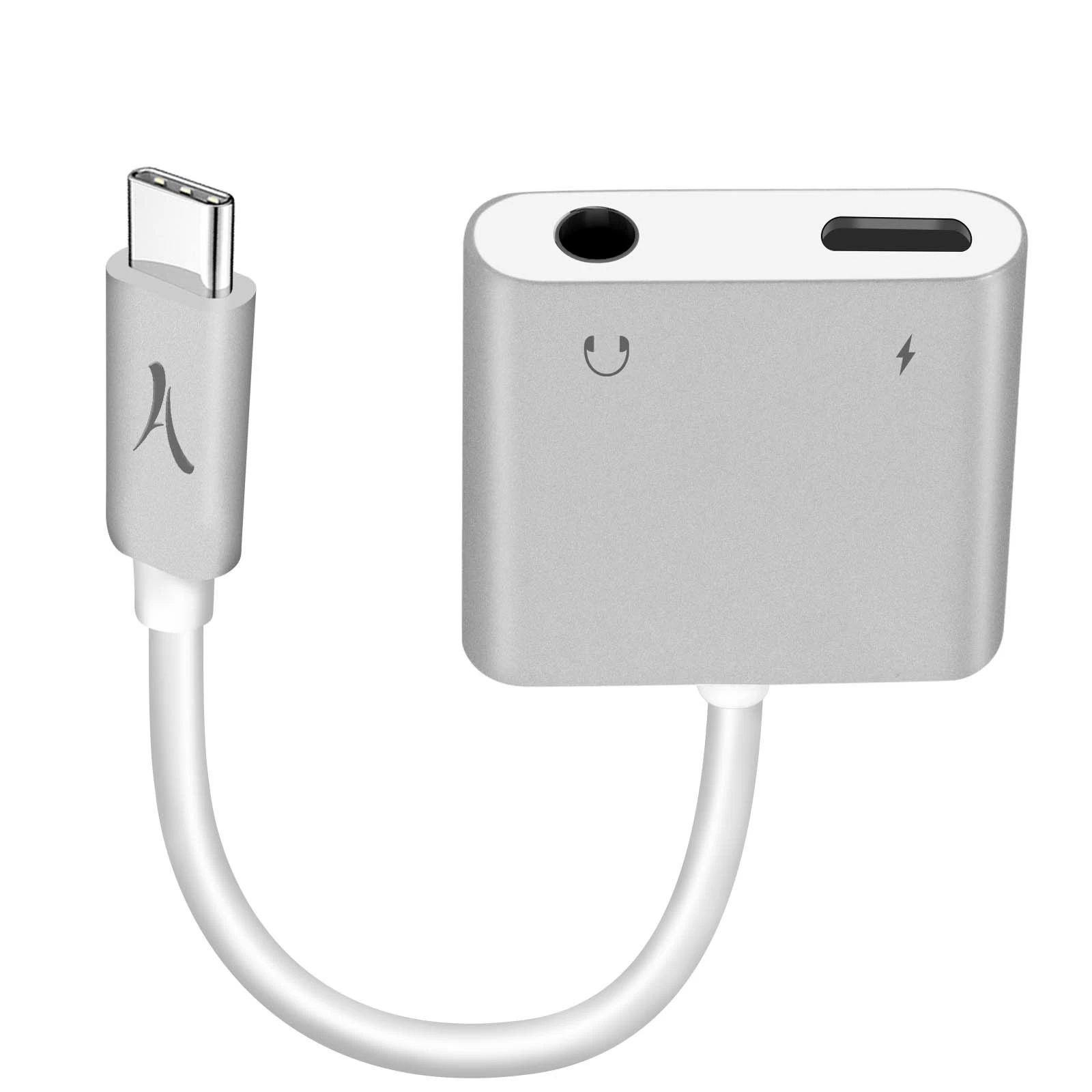Adaptateur Audio Et Charge USB-C Vers USB-C / Jack 3.5mm, Akashi - Argent 4 Adaptateur Audio Et Charge USB-C Vers USB-C / Jack 3.5mm, Akashi - Argent – Image 2