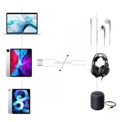 Adaptateur USB-C Vers Jack 3.5mm Original Apple - Blanc -Musique recherchée. ada apl mu7e2zm 3