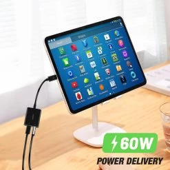 Adaptateur USB-C Vers USB-C 60W + Jack 3.5mm Femelle Charge + Audio, Belkin - Noir -Musique recherchée. ada blk c2c35 3