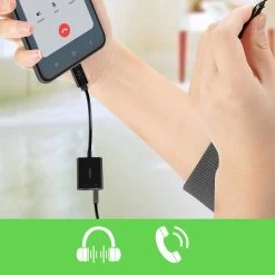 Adaptateur USB-C Vers USB-C 60W + Jack 3.5mm Femelle Charge + Audio, Belkin - Noir -Musique recherchée. ada blk c2c35 5