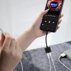 Adaptateur Audio Et Charge USB-C Vers Jack 3.5mm Et USB-C, HL-095 - Noir -Musique recherchée. ada hl095 bk 5