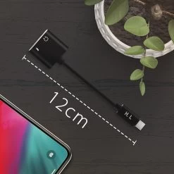 Adaptateur Audio Et Charge USB-C Vers Jack 3.5mm Et USB-C, HL-095 - Noir -Musique recherchée. ada hl095 bk 8