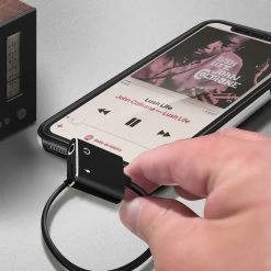 Adaptateur Audio Et Charge IPhone Lightning Vers Jack 3.5mm Et Lightning, HL-096 - Noir -Musique recherchée. ada hl096 bk 3 3