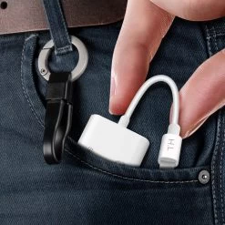 Adaptateur Audio Et Charge Lightning Vers Jack 3.5mm Et Lightning 12cm, HL-099 - Blanc -Musique recherchée. ada hl099 5