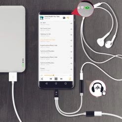 Adaptateur Audio Et Charge USB-C Vers Jack 3.5mm Et USB-C, HL-100 - Noir -Musique recherchée. ada hl100 bk 4 2