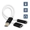 Adaptateur Audio Et Charge USB-C Vers Jack 3.5mm Et USB-C, HL-100 - Noir -Musique recherchée. ada hl100 bk r