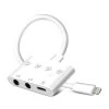 Adaptateur Audio Et Charge Lightning Vers Double Jack 3.5mm Et Lightning 12cm, Splitter + Boutons De Contrôle, HL-104 - Blanc -Musique recherchée. ada hl104 1