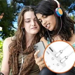 Adaptateur Audio Et Charge Lightning 4 En 1 Vers Double Jack 3.5mm / Lightning / USB-C 12cm, Splitter + Boutons De Contrôle, HL-108 - Blanc 13 Adaptateur Audio Et Charge Lightning 4 En 1 Vers Double Jack 3.5mm / Lightning / USB-C 12cm, Splitter + Boutons De Contrôle, HL-108 - Blanc -Musique recherchée. ada hl108 3