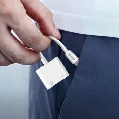 Adaptateur IPhone Lightning Vers 2 Lightning Audio Et Charge - Blanc -Musique recherchée. ada ip5 2ip5 5