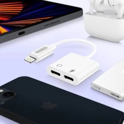 Adaptateur IPhone Lightning Vers 2 Lightning Audio Et Charge - Blanc -Musique recherchée. ada ip5 2ip5 6