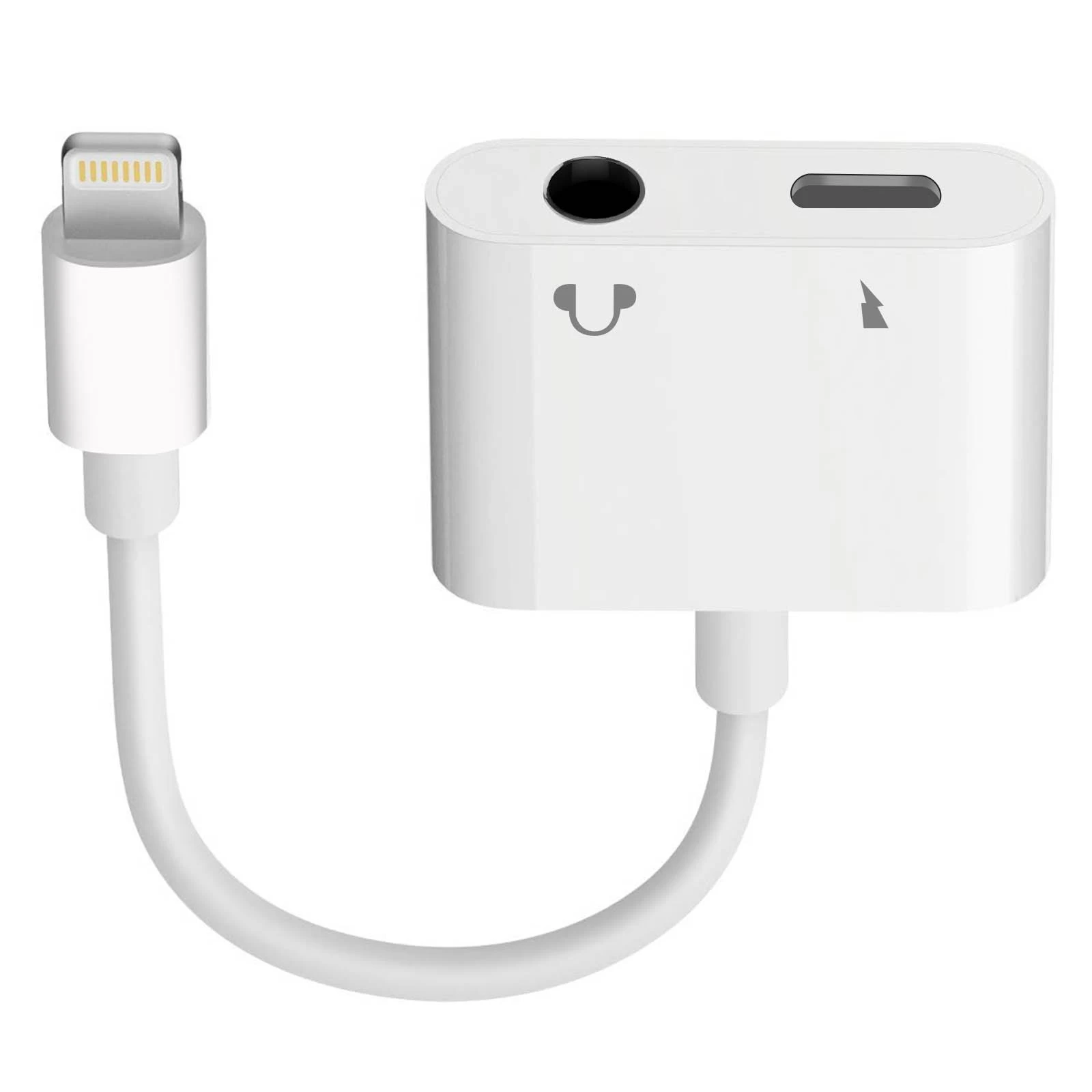 Adaptateur Audio Et Charge Lightning Vers Lightning Et Jack 3.5 Mm - Blanc 4 Adaptateur Audio Et Charge Lightning Vers Lightning Et Jack 3.5 Mm - Blanc – Image 2