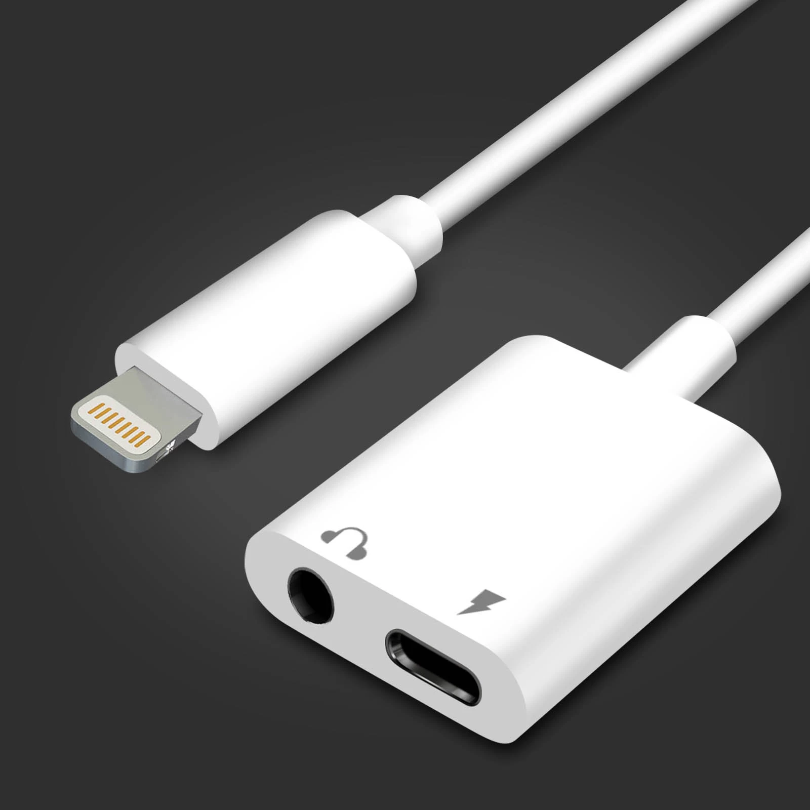 Adaptateur Audio Et Charge Lightning Vers Lightning Et Jack 3.5 Mm - Blanc 9 Adaptateur Audio Et Charge Lightning Vers Lightning Et Jack 3.5 Mm - Blanc – Image 7