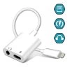 Adaptateur Audio Et Charge Lightning Vers Lightning Et Jack 3.5 Mm - Blanc -Musique recherchée. ada ip5 35ip5 v2 r