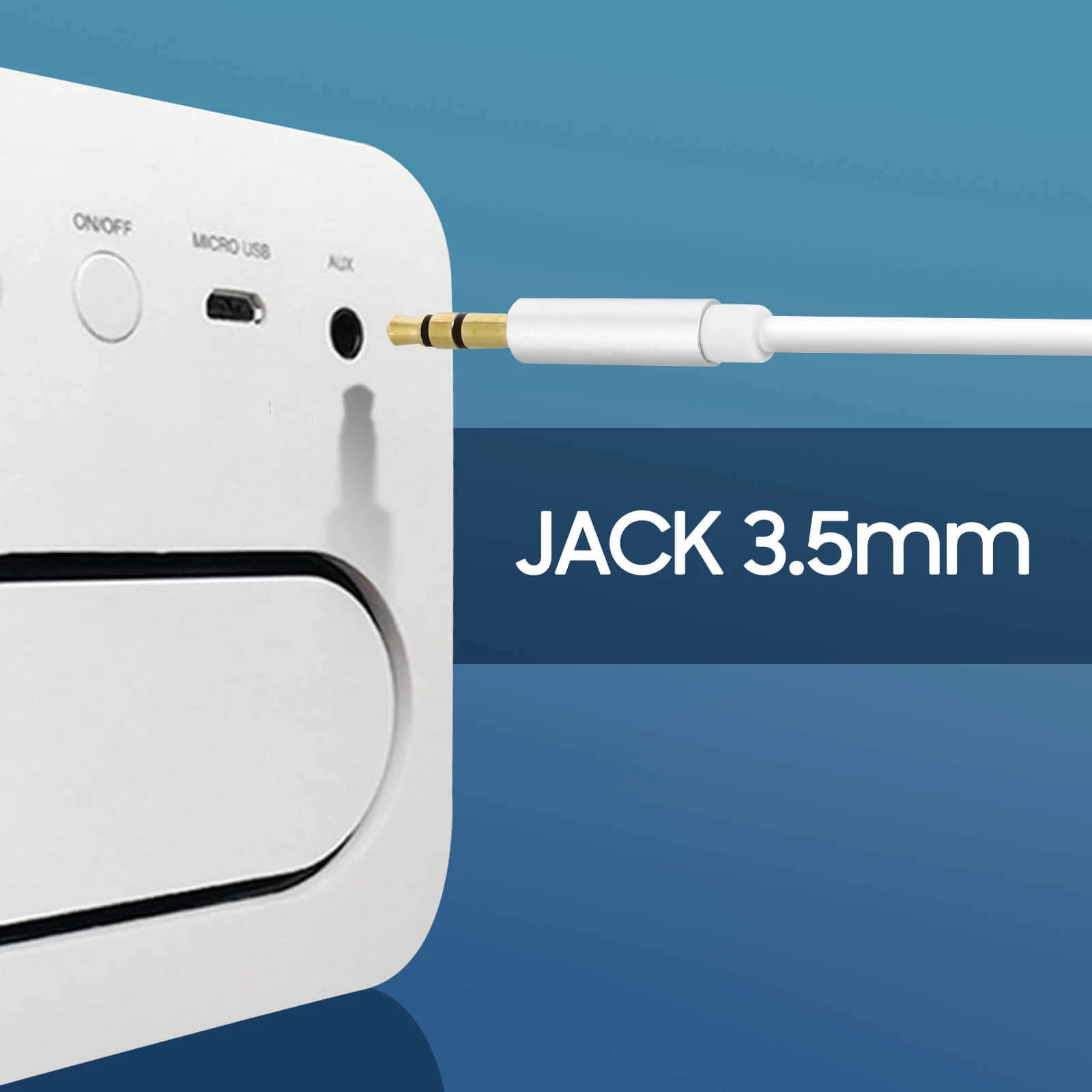 Câble USB C Jack 3,5mm Mâle Adaptateur Audio Auxiliaire 1m - Blanc 6 Câble USB C Jack 3,5mm Mâle Adaptateur Audio Auxiliaire 1m - Blanc – Image 4