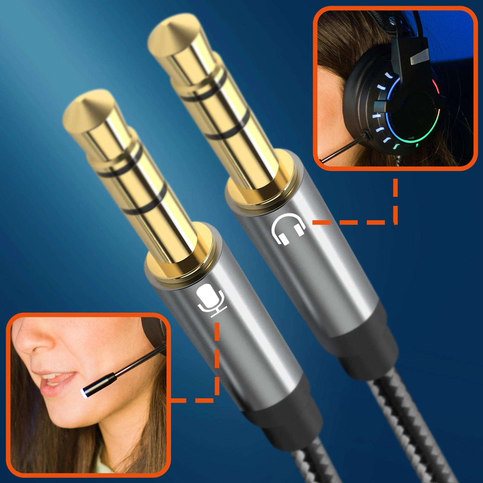 Adaptateur Audio Jack 3.5mm Femelle Vers 2x Jack 3.5mm Mâle, LinQ 4 Adaptateur Audio Jack 3.5mm Femelle Vers 2x Jack 3.5mm Mâle, LinQ – Image 2