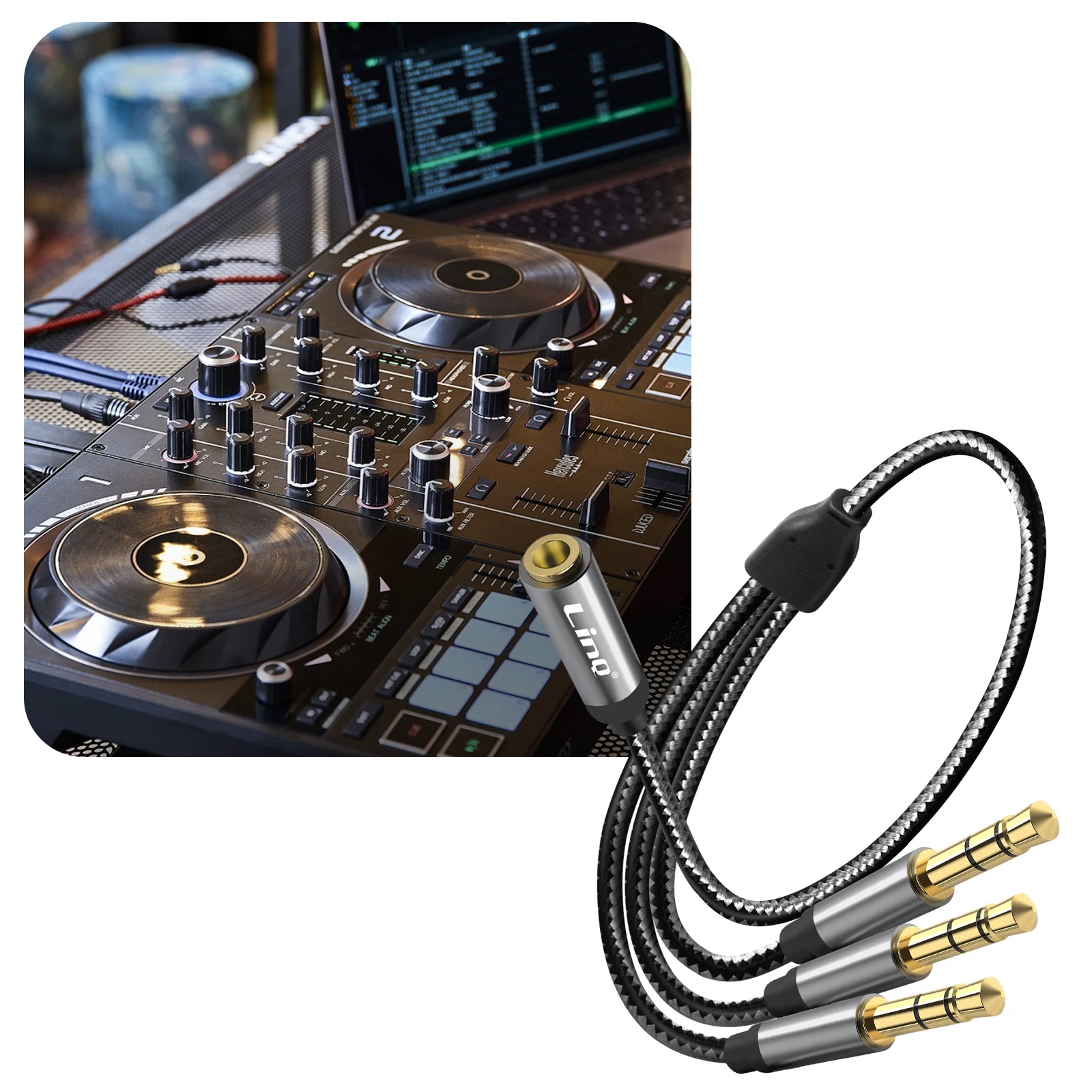 Adaptateur Audio Jack 3.5mm Femelle Vers 3x Jack 3.5mm Mâle, LinQ 8 Adaptateur Audio Jack 3.5mm Femelle Vers 3x Jack 3.5mm Mâle, LinQ – Image 6