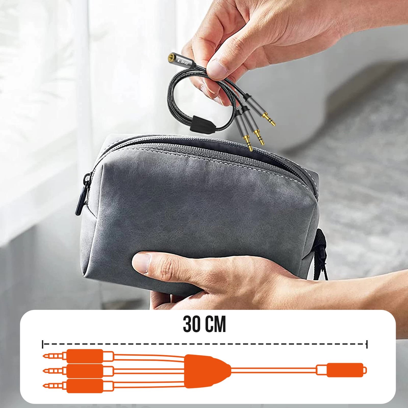 Adaptateur Audio Jack 3.5mm Femelle Vers 3x Jack 3.5mm Mâle, LinQ 10 Adaptateur Audio Jack 3.5mm Femelle Vers 3x Jack 3.5mm Mâle, LinQ – Image 8