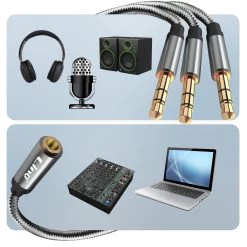 Adaptateur Audio Jack 3.5mm Femelle Vers 3x Jack 3.5mm Mâle, LinQ 14 Adaptateur Audio Jack 3.5mm Femelle Vers 3x Jack 3.5mm Mâle, LinQ -Musique recherchée. ada linq 1fv3m 8