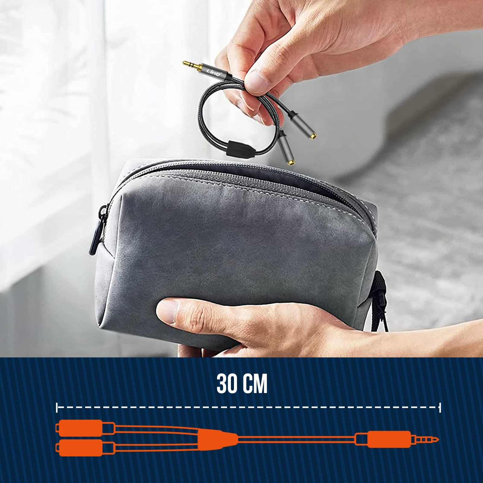 Adaptateur Audio Jack 3.5mm Mâle Vers 2x Jack 3.5mm Femelle, LinQ 9 Adaptateur Audio Jack 3.5mm Mâle Vers 2x Jack 3.5mm Femelle, LinQ – Image 7