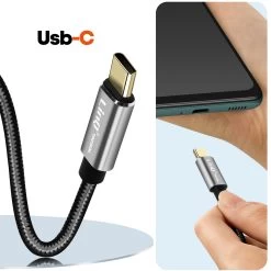 Adaptateur Audio USB-C Mâle Vers Double Jack 3.5mm Femelle, Casque + Micro - LinQ -Musique recherchée. ada linq 3536 2