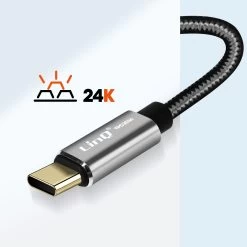 Adaptateur Audio USB-C Mâle Vers Double Jack 3.5mm Femelle, Casque + Micro - LinQ -Musique recherchée. ada linq 3536 6
