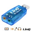 Carte Son Externe USB Vers 2x Jack 3.5mm, Audio + Microphone, LinQ Bleu -Musique recherchée. ada linq its51 bl r