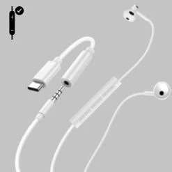 Adaptateur Audio USB-C Vers Jack 3,5mm, Musiques & Appels - Blanc -Musique recherchée. adajack 4apl usbc 6