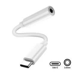 Adaptateur Audio USB-C Vers Jack 3,5mm, Musiques & Appels - Blanc