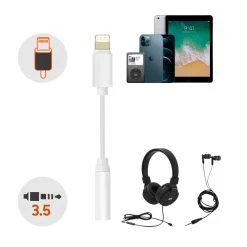 Adaptateur Audio IPhone Lightning Mâle Vers Jack 3.5mm Femelle Blanc 14 Adaptateur Audio IPhone Lightning Mâle Vers Jack 3.5mm Femelle Blanc -Musique recherchée. adajack ip5 4