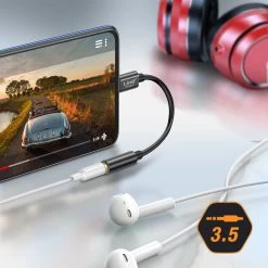 Adaptateur Audio USB Type C Vers Jack 3.5 Femelle LinQ - Noir -Musique recherchée. adajack linq 3512 3