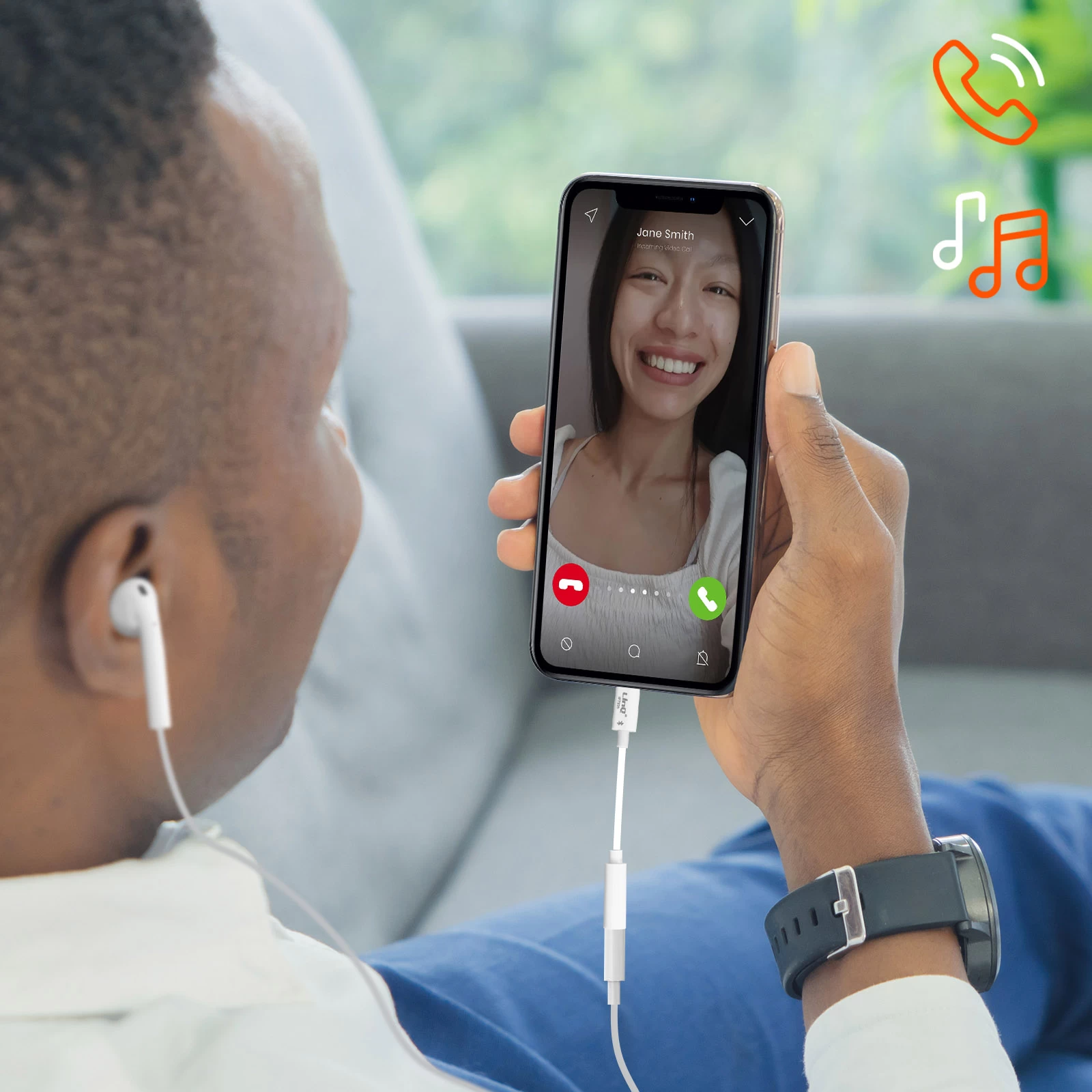 Adaptateur Audio Lightning Mâle Vers Jack 3.5mm Femelle, Connexion Bluetooth, LinQ - Blanc 8 Adaptateur Audio Lightning Mâle Vers Jack 3.5mm Femelle, Connexion Bluetooth, LinQ - Blanc – Image 6