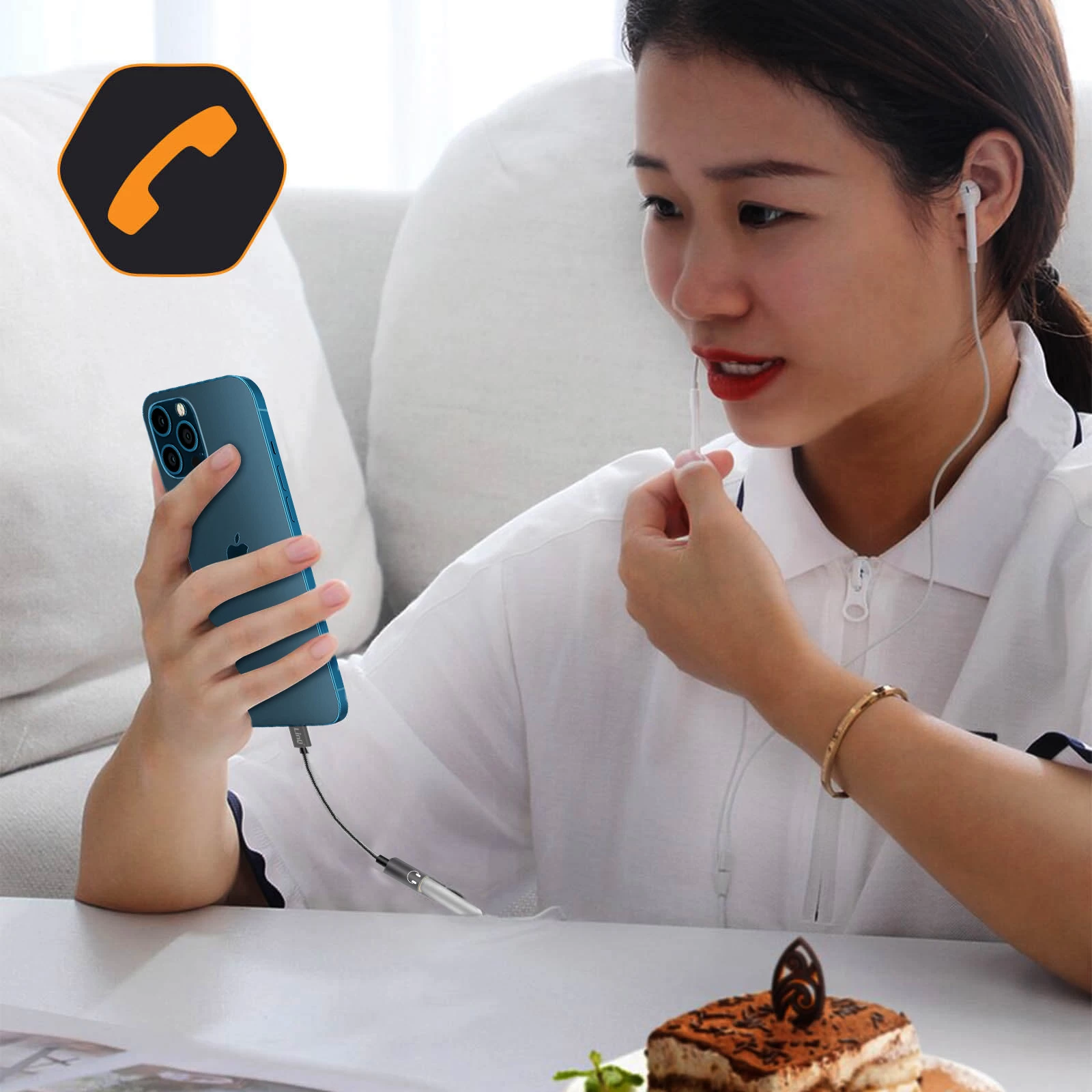 Adaptateur Audio IPhone Lightning Vers Jack 3.5mm Femelle Nylon Tressé 15cm, LinQ A3523 - Gris 7 Adaptateur Audio IPhone Lightning Vers Jack 3.5mm Femelle Nylon Tressé 15cm, LinQ A3523 - Gris – Image 5