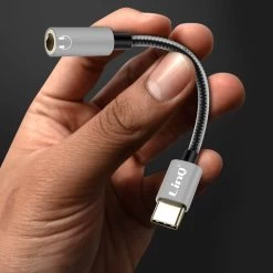 Adaptateur Audio USB-C Vers Jack 3.5mm Femelle Nylon Tressé 15cm, LinQ TPC353C - Gris -Musique recherchée. adajack linq tpc353c 9 2