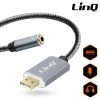 Câble / Adaptateur Audio USB Vers Jack 3.5mm Femelle Nylon Tressé, LinQ - Gris