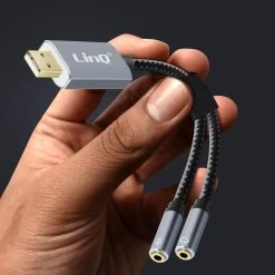 Adaptateur Splitter Audio USB Vers 2x Jack 3.5 Femelles (Son + Micro), Nylon Tressé, LinQ - Gris -Musique recherchée. adajack linq u3532 9