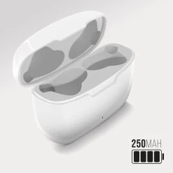 Écouteurs Intra-auriculaires Sans Fil Bluetooth Avec Micro Et Boîtier De Recharge By Akashi - Blanc -Musique recherchée. akapod 6 v2