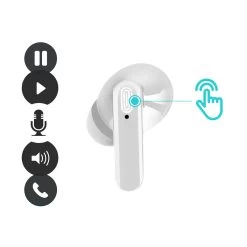 Écouteurs Intra-auriculaires Sans Fil Bluetooth Avec Micro Et Boîtier De Recharge By Akashi - Blanc -Musique recherchée. akapod 7 v2