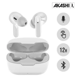 Écouteurs Intra-auriculaires Sans Fil Bluetooth Avec Micro Et Boîtier De Recharge By Akashi - Blanc