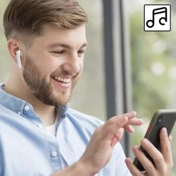 Ecouteurs Sans Fil Bluetooth 5.0, 24h D'autonomie Appels & Musique, Akashi Earbuds- Blanc -Musique recherchée. akapod v2 3