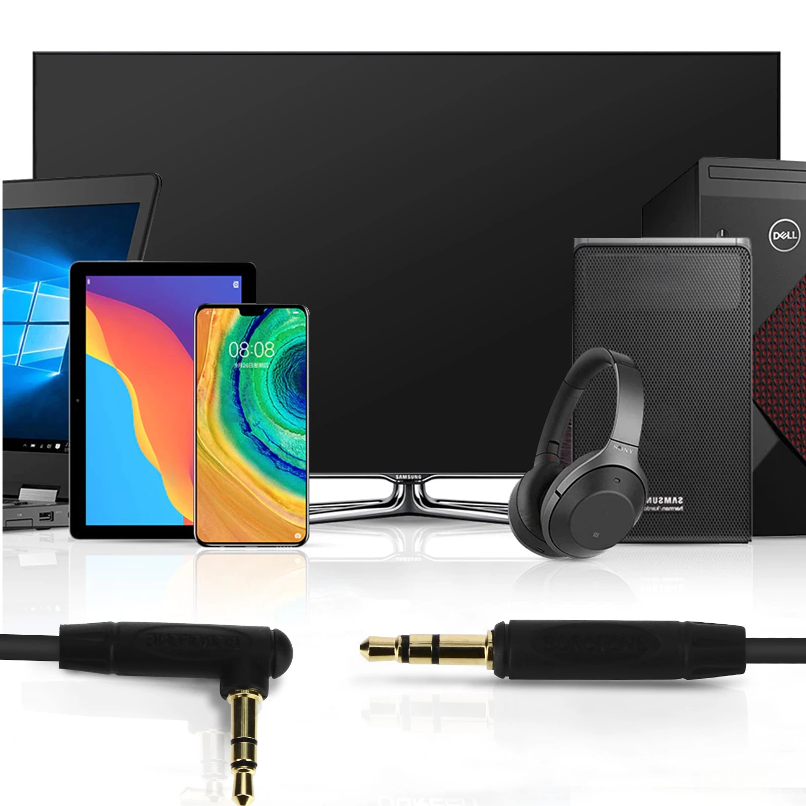 Câble Audio Coudé Jack 3.5mm - Borofone Modèle BL4 - 2 Mètre 4 Câble Audio Coudé Jack 3.5mm - Borofone Modèle BL4 - 2 Mètre – Image 2