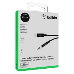 Câble Audio IPhone Lightning MFi Vers Jack 3,5mm Haute Qualité 1.8m, Belkin - Noir 21 Câble Audio IPhone Lightning MFi Vers Jack 3,5mm Haute Qualité 1.8m, Belkin - Noir -Musique recherchée. aux blk 1m8 j2l 10