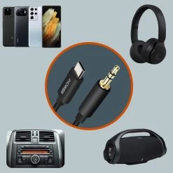 Câble USB C Vers Jack 3.5mm, Audio Auxillaire, 1m, IHower - Noir -Musique recherchée. aux h882 5