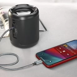 Câble Audio IPhone Lightning Vers Jack 3.5mm Mâle Nylon Tressé 1.5m, LinQ - Gris -Musique recherchée. aux linq a3522 4