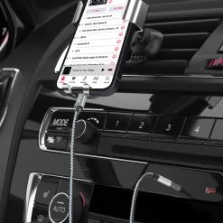 Câble Audio IPhone Lightning Vers Jack 3.5mm Mâle Nylon Tressé 1.5m, LinQ - Gris -Musique recherchée. aux linq a3522 6