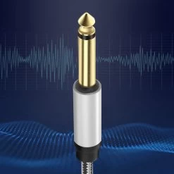 Câble Audio USB Mâle Vers Jack 6.35mm Mâle Nylon Tressé 3m, LinQ - Gris -Musique recherchée. aux linq kl6308u 7 2