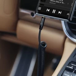 Câble Torsadé Audio Auxiliaire Jack 3.5 Mm Mâle-Mâle, 1,2 Mètres USAMS - Noir -Musique recherchée. aux usams bk 4