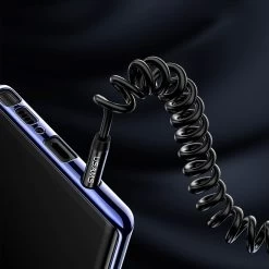 Câble Torsadé Audio Auxiliaire Jack 3.5 Mm Mâle-Mâle, 1,2 Mètres USAMS - Noir -Musique recherchée. aux usams bk 5