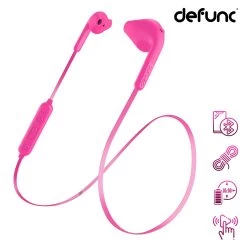 Écouteurs Filaire Bluetooth Defunc, Contour Oreille Télécommande Microphone, Autonomie 5h - Rose
